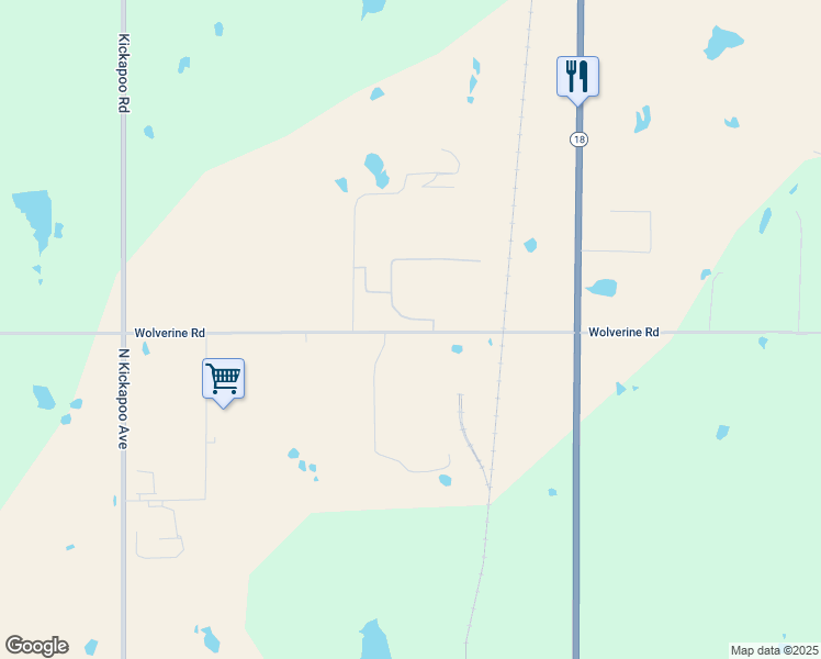map of restaurants, bars, coffee shops, grocery stores, and more near 41600 Wolverine Road in Shawnee