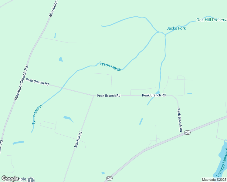 map of restaurants, bars, coffee shops, grocery stores, and more near 814 Peak Branch Road in Snow Hill