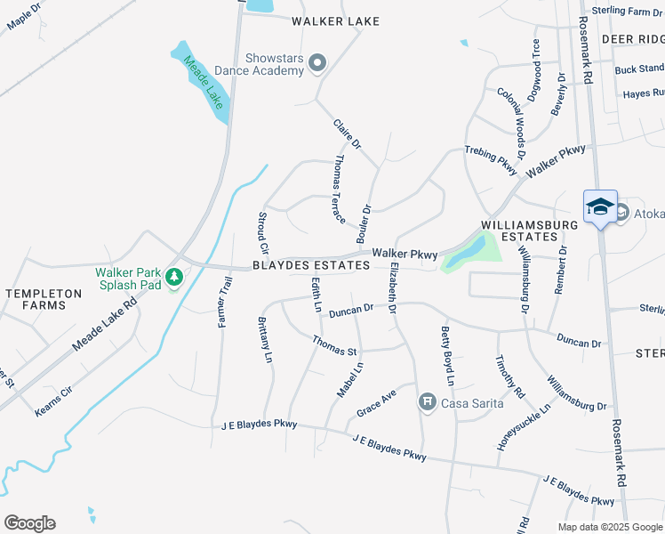 map of restaurants, bars, coffee shops, grocery stores, and more near 860 Walker Parkway in Atoka