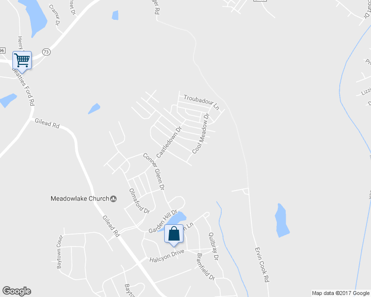 map of restaurants, bars, coffee shops, grocery stores, and more near 6915 Church Wood Drive in Huntersville