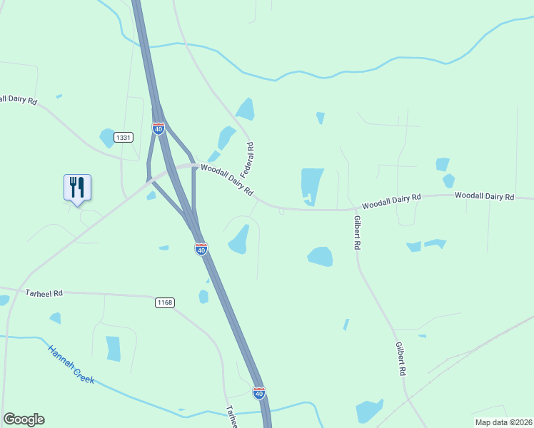 map of restaurants, bars, coffee shops, grocery stores, and more near 1031 Woodall Dairy Road in Benson