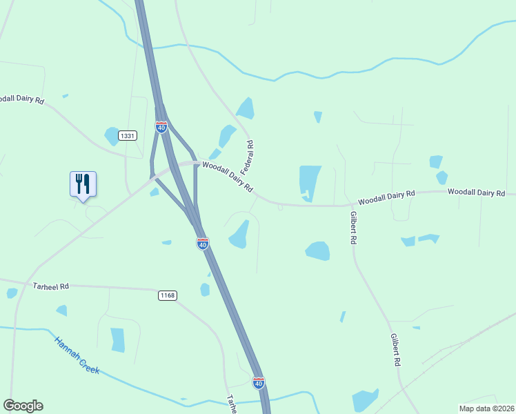 map of restaurants, bars, coffee shops, grocery stores, and more near 1031 Woodall Dairy Rd in Benson