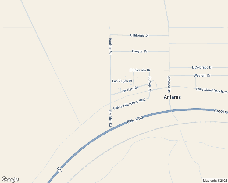 map of restaurants, bars, coffee shops, grocery stores, and more near 10230 Boulder Road in Kingman