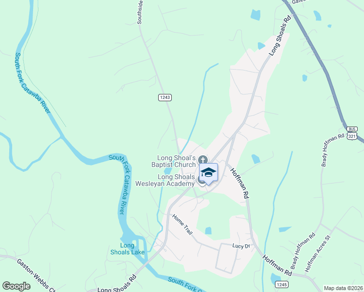 map of restaurants, bars, coffee shops, grocery stores, and more near 2641 Southside Road in Lincolnton