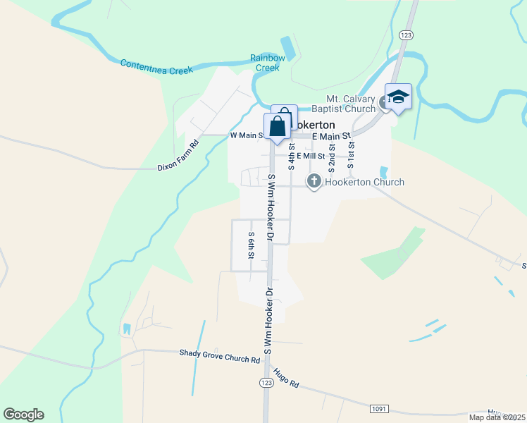 map of restaurants, bars, coffee shops, grocery stores, and more near Vanessa C Hooker Road in Greene County