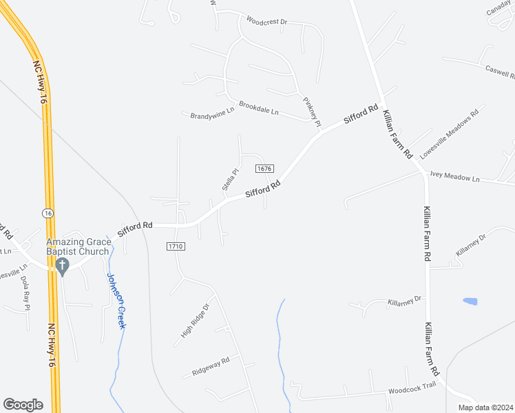 map of restaurants, bars, coffee shops, grocery stores, and more near 7680 Sifford Road in Stanley
