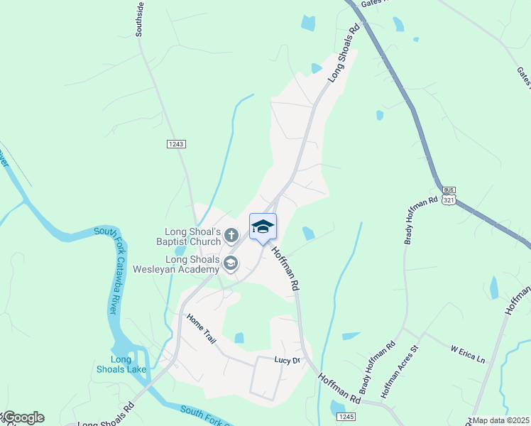 map of restaurants, bars, coffee shops, grocery stores, and more near 2887 Wesleyan Church Road in Lincolnton