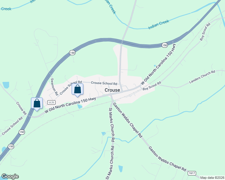 map of restaurants, bars, coffee shops, grocery stores, and more near in Crouse