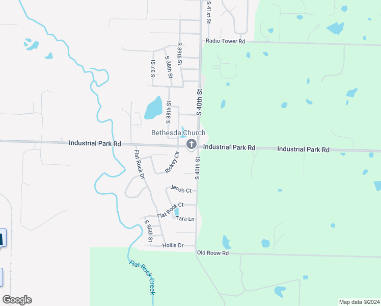 map of restaurants, bars, coffee shops, grocery stores, and more near 1032 South 40th Street in Van Buren