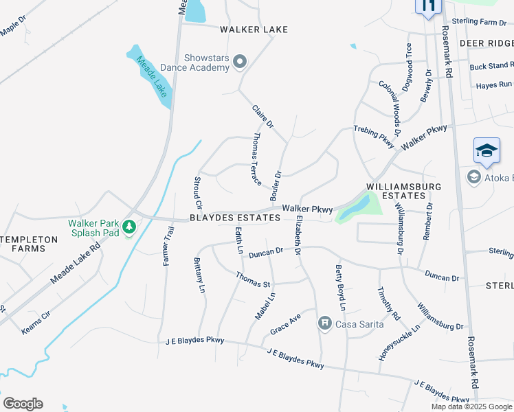 map of restaurants, bars, coffee shops, grocery stores, and more near 860 Walker Parkway in Atoka