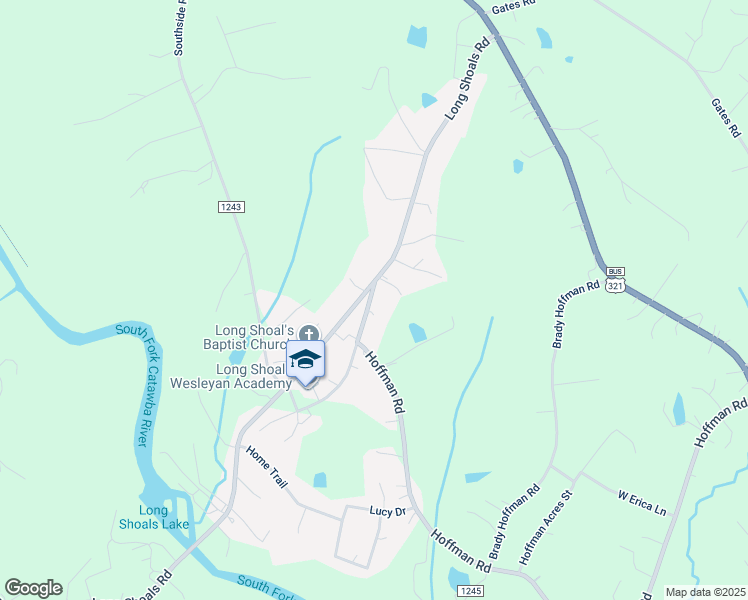 map of restaurants, bars, coffee shops, grocery stores, and more near 2887 Wesleyan Church Road in Lincolnton