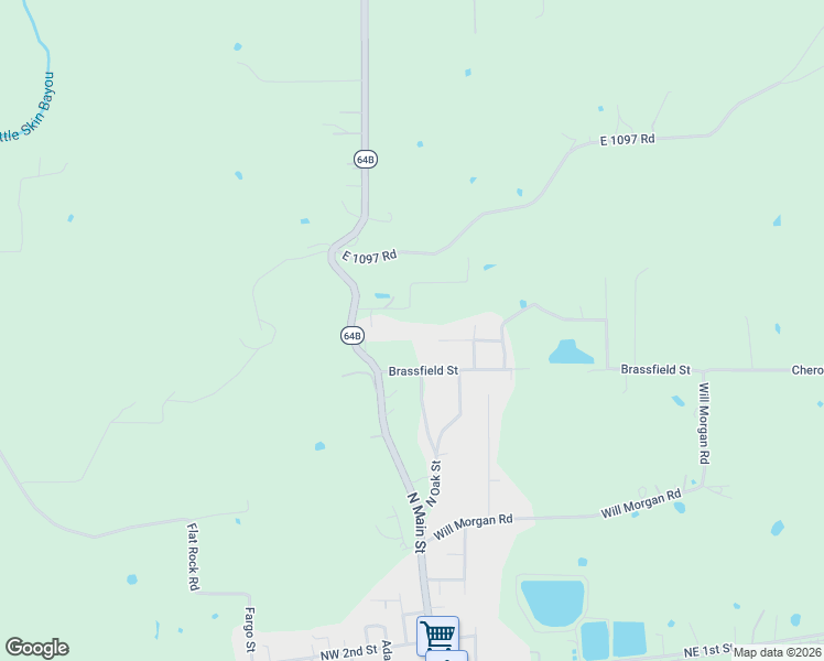 map of restaurants, bars, coffee shops, grocery stores, and more near 110 Water Tower Road in Muldrow