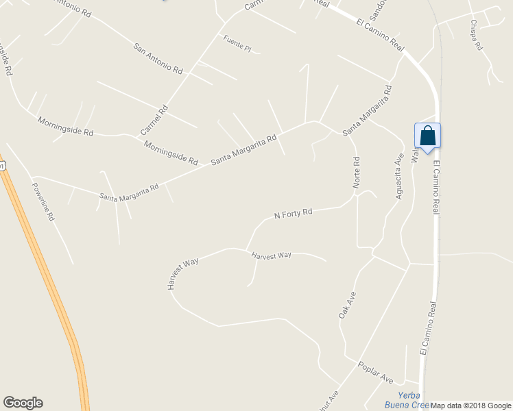 map of restaurants, bars, coffee shops, grocery stores, and more near 9235 North Forty Road in Atascadero