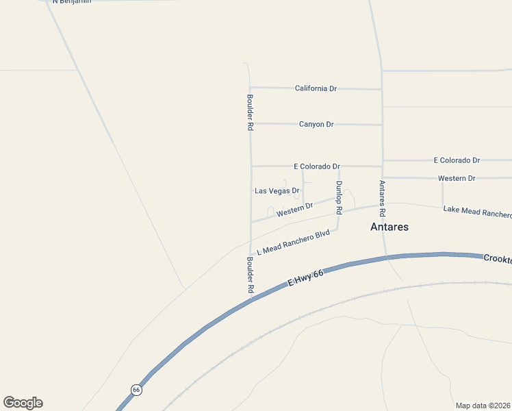 map of restaurants, bars, coffee shops, grocery stores, and more near 10230 Boulder Road in Kingman