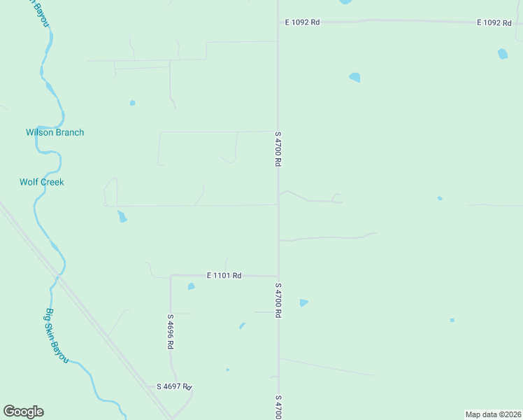 map of restaurants, bars, coffee shops, grocery stores, and more near 469958 East 1099 Road in Muldrow