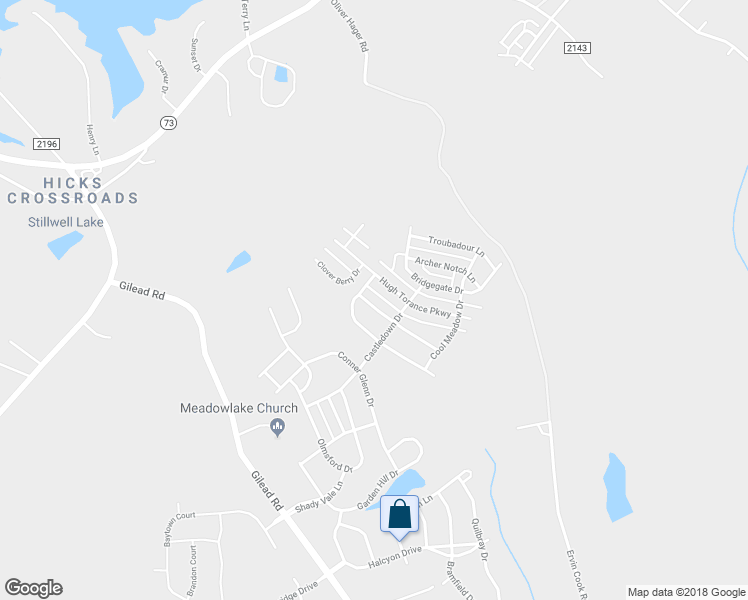 map of restaurants, bars, coffee shops, grocery stores, and more near 7030 Church Wood Lane in Huntersville