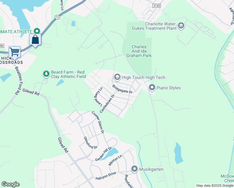 map of restaurants, bars, coffee shops, grocery stores, and more near 16878 Hugh Torance Parkway in Huntersville