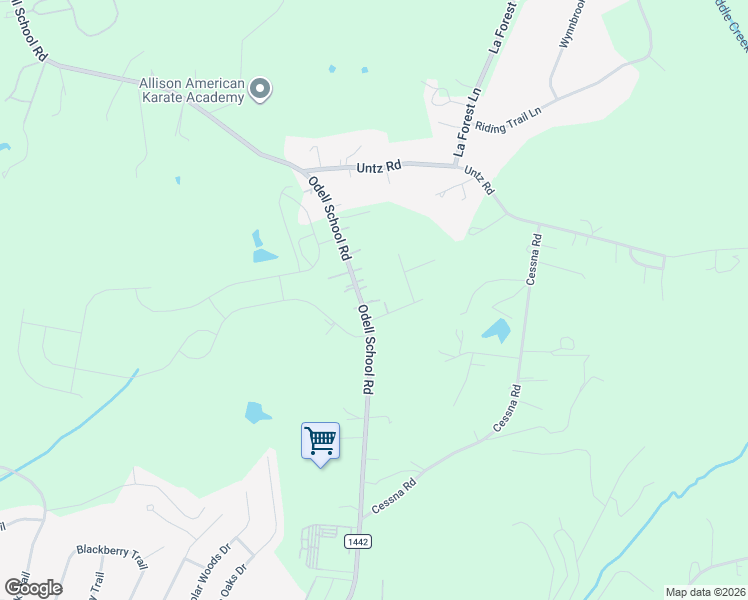 map of restaurants, bars, coffee shops, grocery stores, and more near 580 Odell School Road in Concord