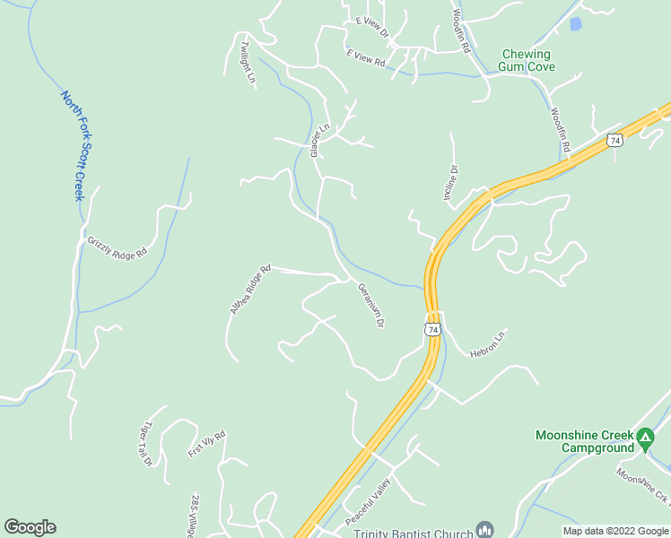 map of restaurants, bars, coffee shops, grocery stores, and more near 797 Crawford Cemetery Road in Sylva