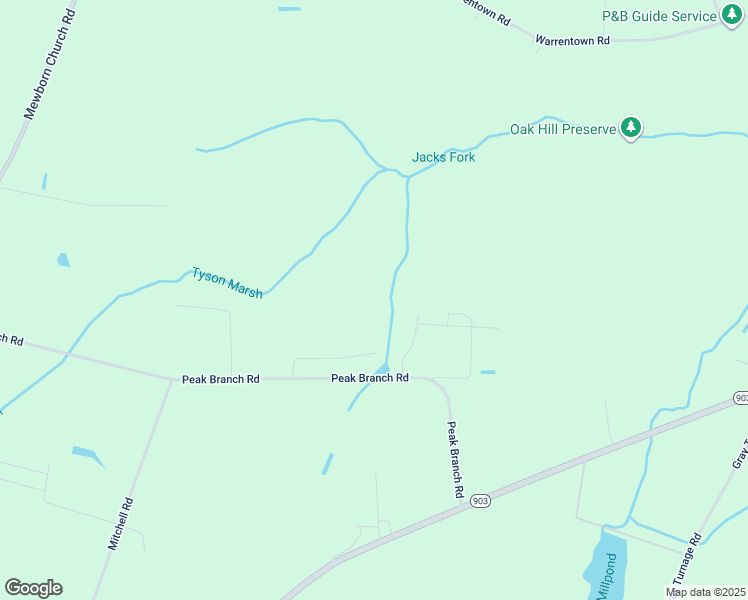 map of restaurants, bars, coffee shops, grocery stores, and more near 814 Peak Branch Road in Snow Hill