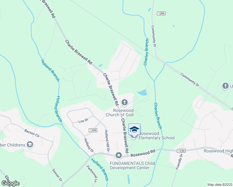 map of restaurants, bars, coffee shops, grocery stores, and more near 312 Charlie Braswell Road in Goldsboro