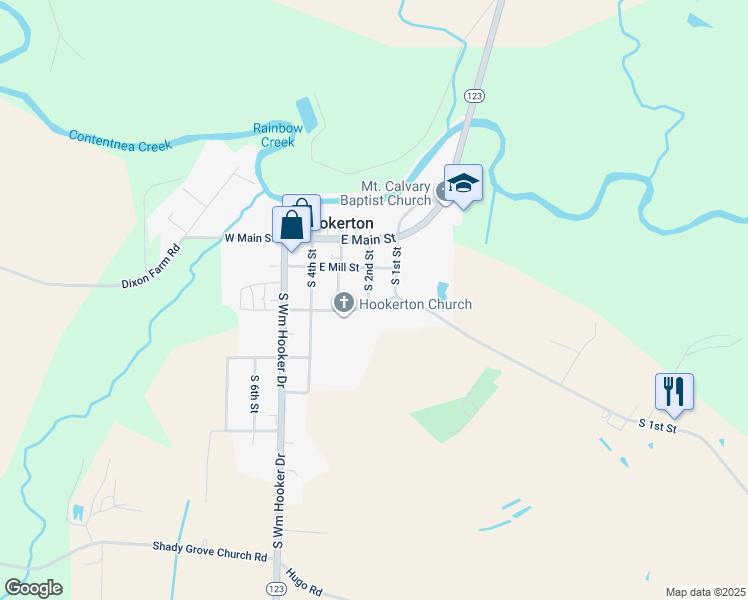 map of restaurants, bars, coffee shops, grocery stores, and more near 403 East Church Street in Grifton