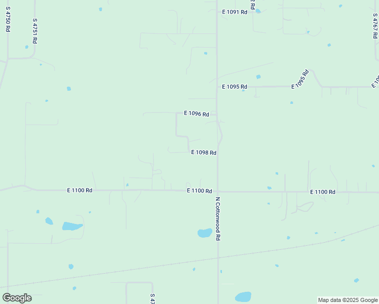 map of restaurants, bars, coffee shops, grocery stores, and more near East 1098 Road in Muldrow