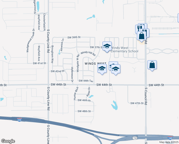 map of restaurants, bars, coffee shops, grocery stores, and more near 8512 Southwest 42nd Street in Oklahoma City