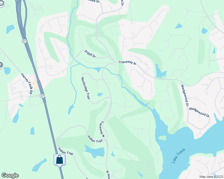 map of restaurants, bars, coffee shops, grocery stores, and more near 142 Traceway North in Sanford
