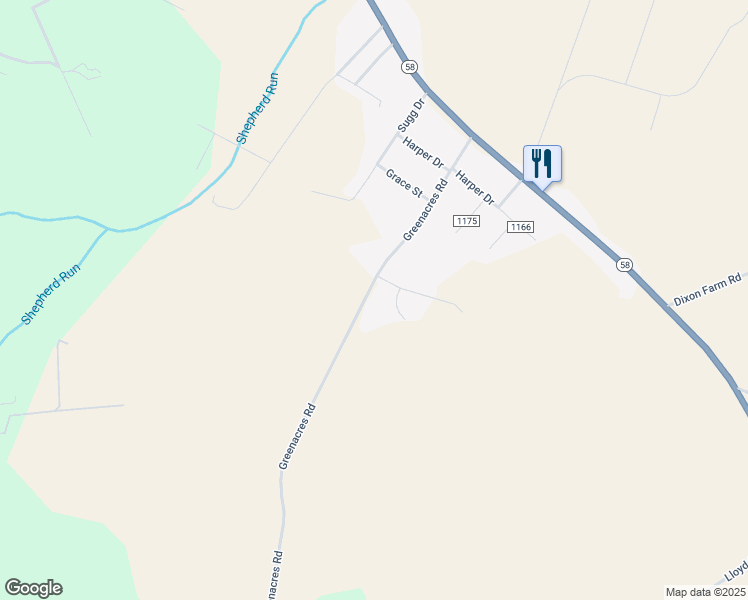 map of restaurants, bars, coffee shops, grocery stores, and more near 481 Greenacres Road in Snow Hill