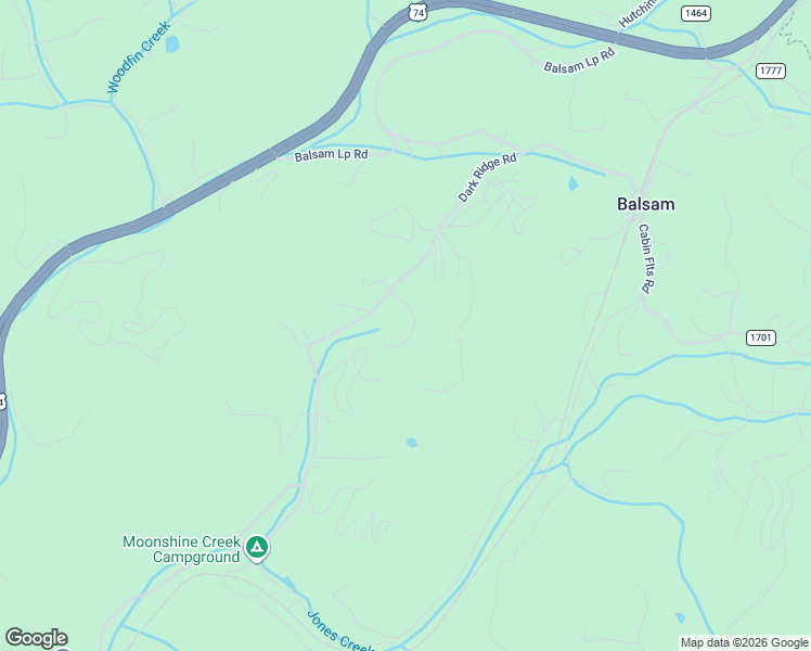 map of restaurants, bars, coffee shops, grocery stores, and more near 115 Pinto Trail in Sylva
