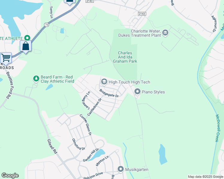 map of restaurants, bars, coffee shops, grocery stores, and more near 3924 Archer Notch Lane in Huntersville