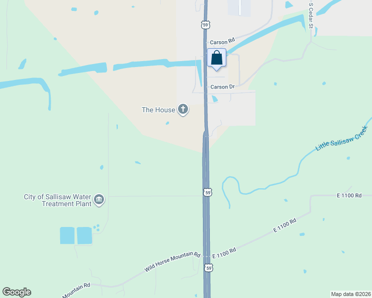 map of restaurants, bars, coffee shops, grocery stores, and more near in Sallisaw