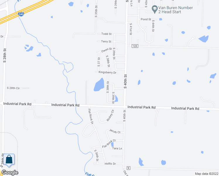 map of restaurants, bars, coffee shops, grocery stores, and more near 817 South 38th Street in Van Buren