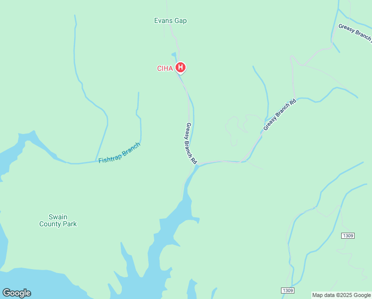 map of restaurants, bars, coffee shops, grocery stores, and more near 2061 Greasy Branch Road in Bryson City