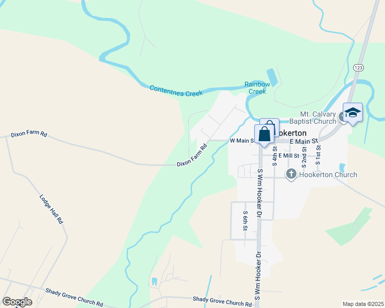 map of restaurants, bars, coffee shops, grocery stores, and more near 30 Oliver Drive in Hookerton