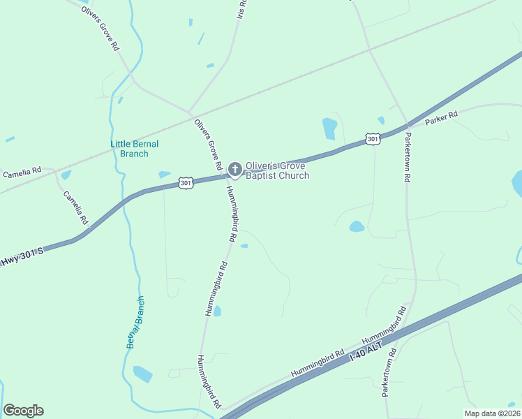 map of restaurants, bars, coffee shops, grocery stores, and more near 1240 Hummingbird Road in Four Oaks