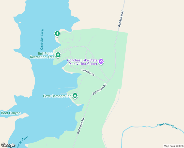 map of restaurants, bars, coffee shops, grocery stores, and more near Conchas Drive in Tucumcari