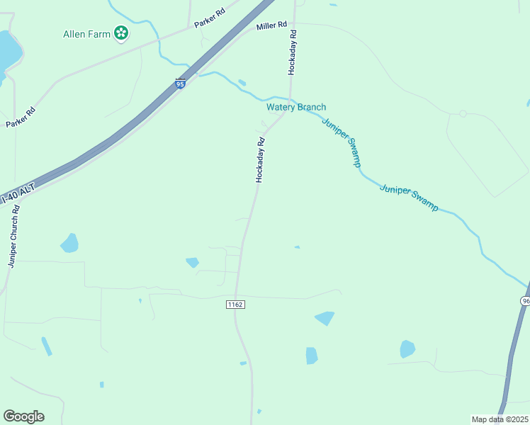 map of restaurants, bars, coffee shops, grocery stores, and more near 1813 Hockaday Road in Four Oaks