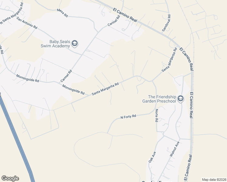 map of restaurants, bars, coffee shops, grocery stores, and more near 9240 Santa Margarita Road in Atascadero