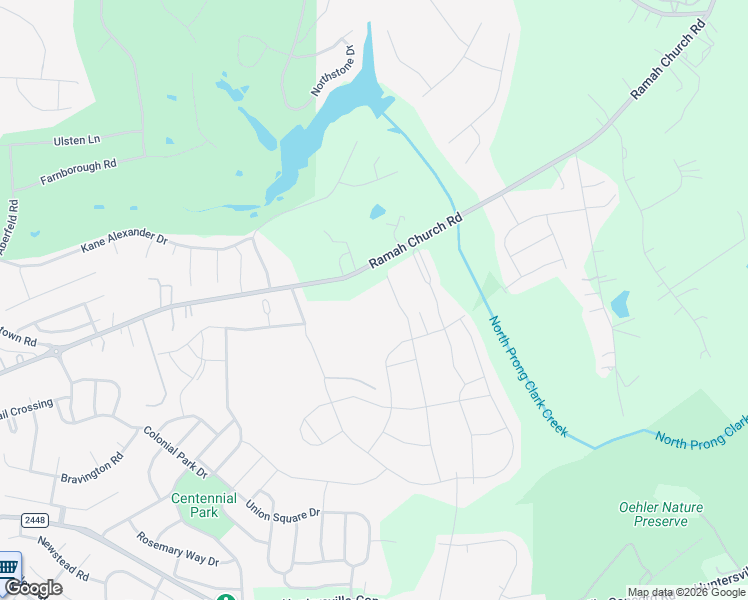 map of restaurants, bars, coffee shops, grocery stores, and more near 12902 Ramah Church Road in Huntersville