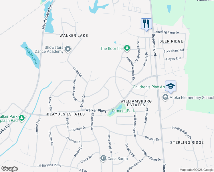 map of restaurants, bars, coffee shops, grocery stores, and more near 417 Trebing Pkwy in Atoka