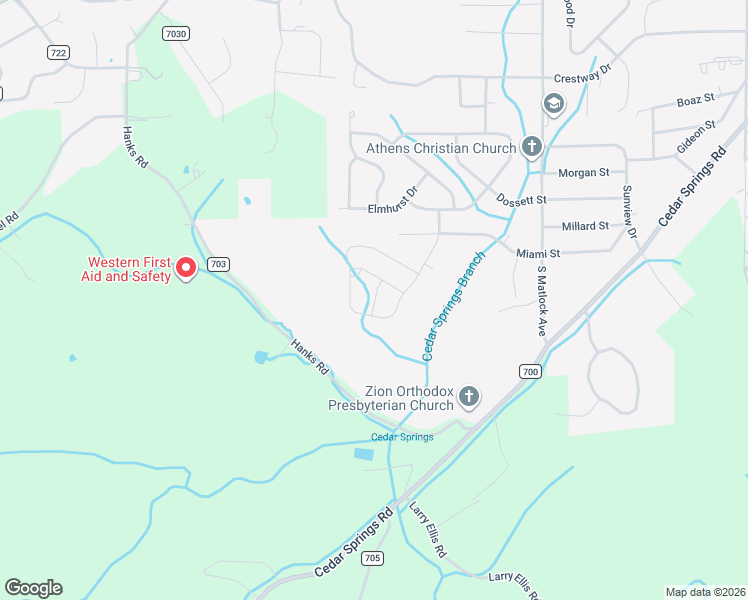 map of restaurants, bars, coffee shops, grocery stores, and more near 1106 Skyridge Drive in Athens