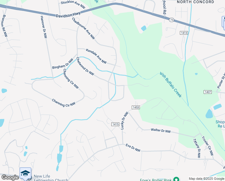 map of restaurants, bars, coffee shops, grocery stores, and more near 684 Chadbourne Avenue Northwest in Concord