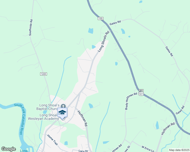 map of restaurants, bars, coffee shops, grocery stores, and more near 2749 Long Shoals Road in Lincolnton