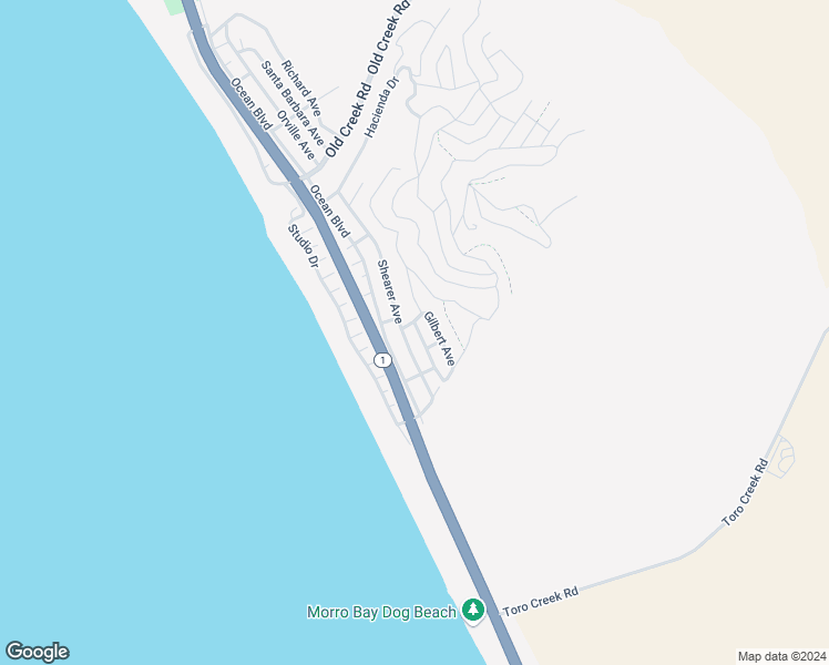 map of restaurants, bars, coffee shops, grocery stores, and more near 3408 Davies Avenue in Cayucos