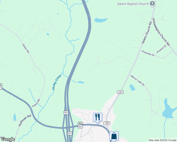 map of restaurants, bars, coffee shops, grocery stores, and more near 864 Calloway Road in Lincolnton