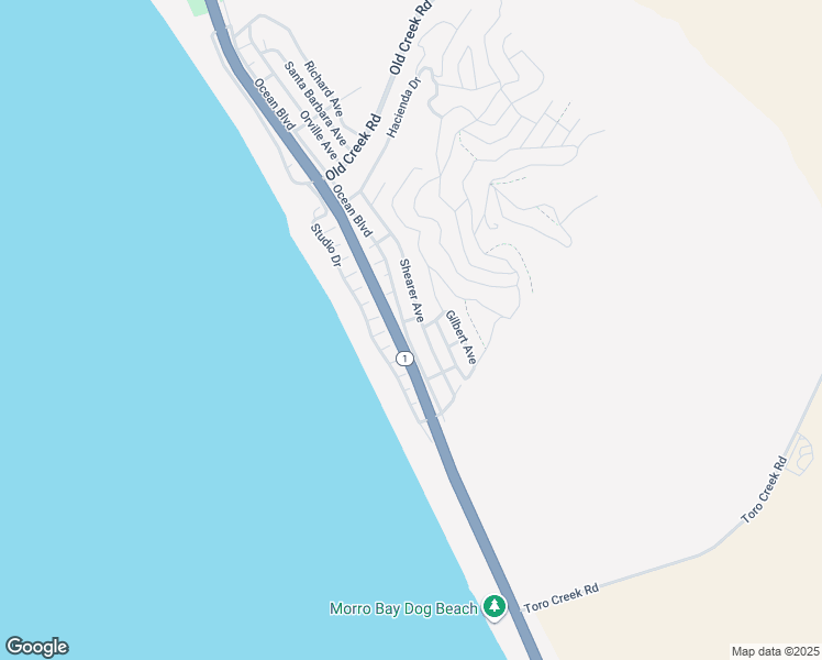 map of restaurants, bars, coffee shops, grocery stores, and more near 60 Thalberg Avenue in Cayucos