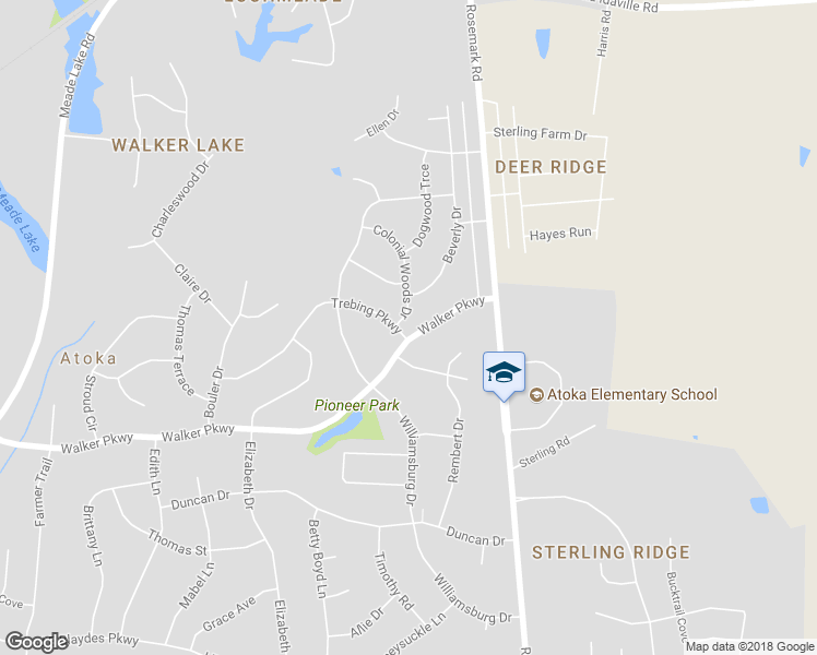 map of restaurants, bars, coffee shops, grocery stores, and more near 202 Walker Parkway in Atoka