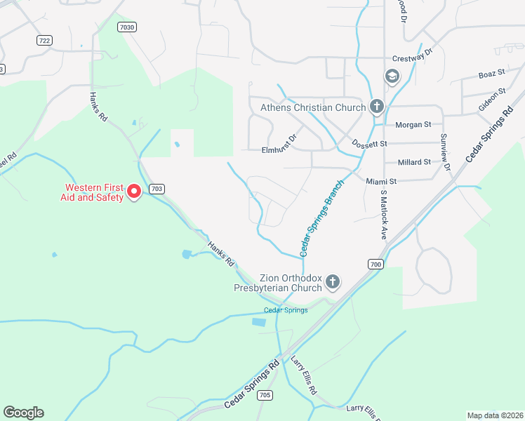 map of restaurants, bars, coffee shops, grocery stores, and more near 1106 Skyridge Drive in Athens
